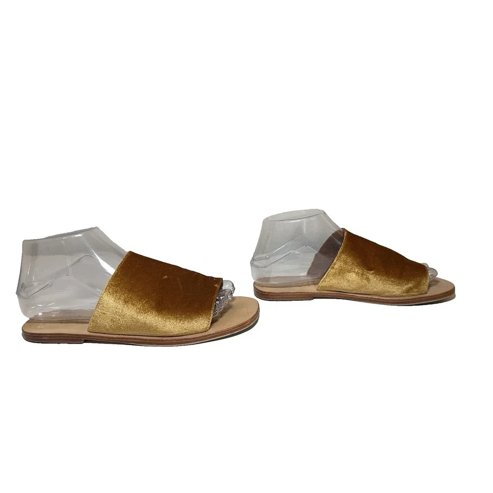 James Smith Off Duty‎ Marigold Velvet Velour Slides Sandals Women's US 6 EU 36